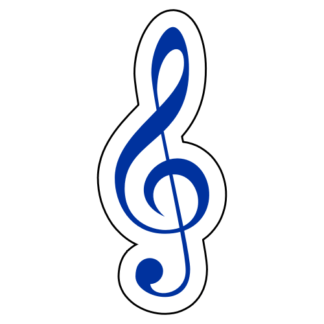 Treble Clef Sticker (Blue)
